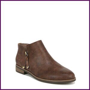 Faux Suede Ankle Booties with Side Zipper, 1 Inch Heel, Size 8 Wide